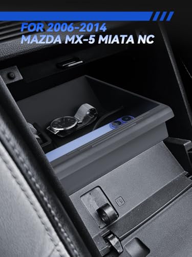 for Mazda MX-5 Center Console Organizer 2006-2014 Mazda MX-5 Miata NC Accessories Armrest Tray Middle Storage Box Insert Container Durable ABS Plastic - size: for 2006-2014 Mazda MX-5 Miata NC