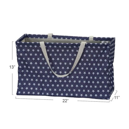 Household Essentials Blue with White Stars Krush Container All-Purpose Utility Tote, 22" LX11 WX13 H (Pack of 12) - color: Estrellas Azules