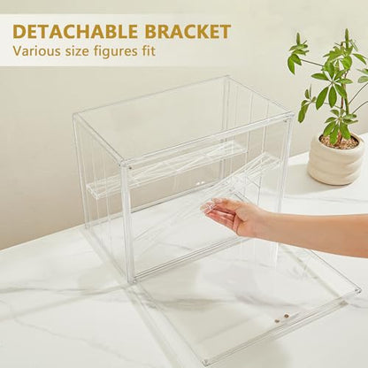3 Layer Acrylic Display Case Stackable Clear Box for Collectibles,2 Pack - size: XLarge 2 Pack