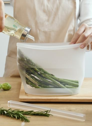 Reusable Silicone Food Storage Bags (Set of 4), Dishwasher Oven Microwave Freezer Safe, Eco-Friendly 100% Platinum, Leakproof Sous Vide Bags, Premium Lunch Containers, 2 Snack 2 Sandwich, Clear - color: Clear