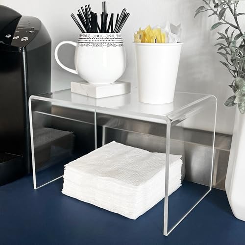 Plymor Clear Acrylic Small Rectangular Display Riser, 7" X 10.5" X 7" (1/4 inch Thick) - size: 7" x 10.5" x 7"