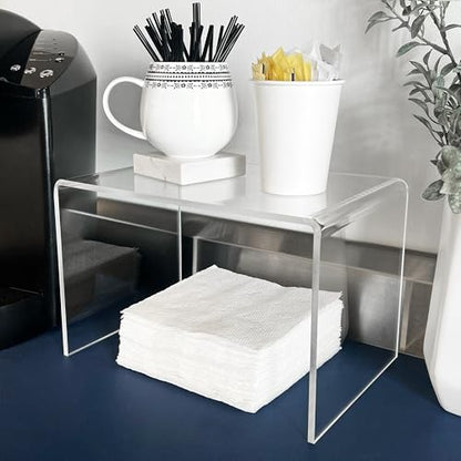 Plymor Clear Acrylic Small Rectangular Display Riser, 7" X 10.5" X 7" (1/4 inch Thick) - size: 7" x 10.5" x 7"