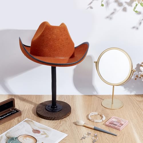 PH PandaHall Rustic Hat Display Stand Vintage Wooden Hat Holder 10" High