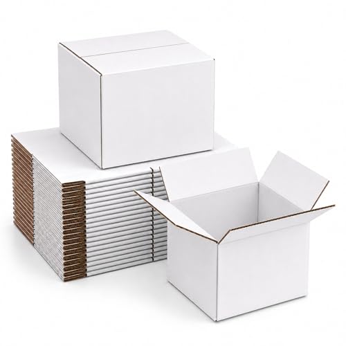 8x8x8 White Shipping Boxes, 25 Pack - size: 8x8x8 Inch