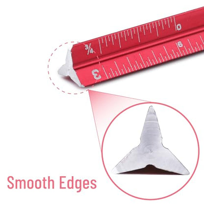 Mr. Pen- 6 Inch Pocket Size Ruler, 2 Pack, Small Architectural Scale - color: A. Black & Red