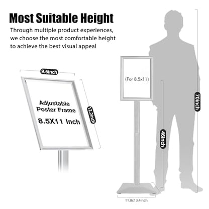 Sign Stand for Display, Ultra Stable Heavy Duty Pedestal Signage Holder - size: 8.5x11 3Pack, style: Silver