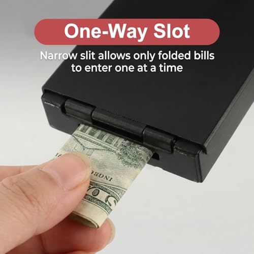 Winners Bank for Gamblers, Portable Pocket-Size Metal Cash Box with Key, Casino Money Safe for Storing and Taking Your Winnings Home