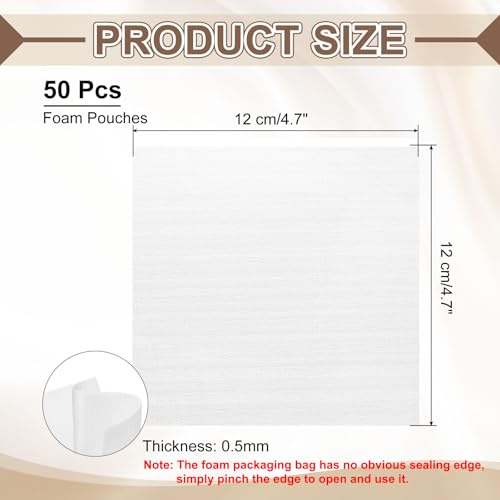 uxcell 50 Pcs Cushion Foam Pouches, 5" x 5" Cushioning Packing Supplies Cushioning Foam Padding Sheets for Moving and Packaging Dishes, China, Books, Photo Frame - size: 12 x 12 cm/4.7 x 4.7 inches