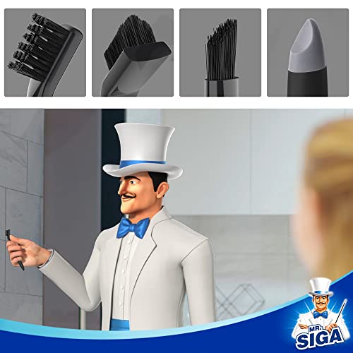 MR.SIGA Grout Cleaner Brush Set, Detail Cleaning Brush Set for Tiles, Sinks, Drains, Grout Brush for Edge, Crevice Cleaning (Pack of 2) - size: 6.2 x 0.7 x 0.8 inch (Pack of 2)