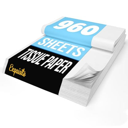 Party Solids White Tissue Paper for Gift Bags 15"X20" 960 Sheets - size: 960 Sheets (15 x 20)