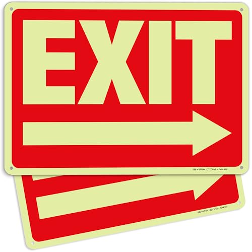 iSYFIX Exit Signs with Directional Right Arrow, 10x7 Inch, 2 Pack - color: Plastic Right, size: 2 Pk 10x7