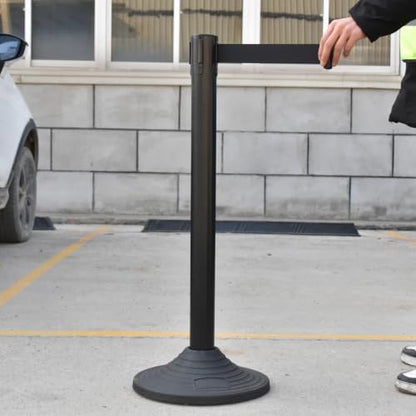 OrangeStar Crowd Control Stanchions, Heavy Duty Stanchion Set - color: Black, size: Style2-Round Rubber Base