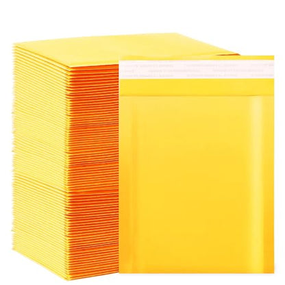 Kraft bubble mailers 6x9 Inch 200 Pack,Self-Sealing Paper Envelopes for Packaging,Strong Adhesion Envelope Mailers, Small Waterproof Cushioned Padded Shipping Bags Yellow #0 - size: 6x9-200Pc