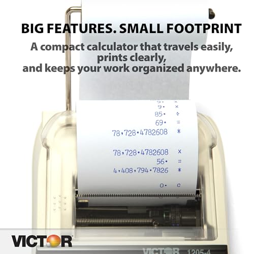 Victor 12-Digit Portable Printing Calculator, Black (1205-4)
