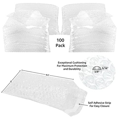 Bubble Pouches, Pack of 100, 6" x 8.5" - size: 6" x 8.5"