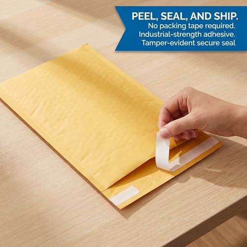 BOX USA 9 1/2 x 14 1/2" Kraft Bubble Mailers (25-Pack) - Brown Padded Envelopes, Self-Seal Shipping Bags for Small Business, Heavy Duty Cushioned Mailing Envelopes for Packaging and Shipping - size: 9-1/2x14" (25-Pack)