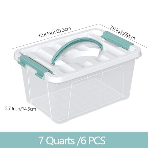 Zopnny 7-Quart Storage Bins with Lids, Stackable Plastic Totes, 6-Pack - size: 7 Quart
