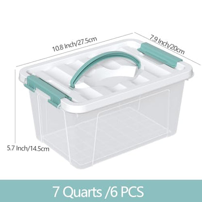 Zopnny 7-Quart Storage Bins with Lids, Stackable Plastic Totes, 6-Pack - size: 7 Quart