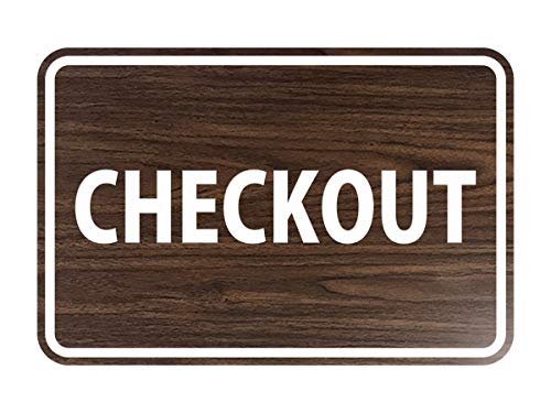 Signs ByLITA Classic Checkout Sign (White) - Small - color: White, size: 4 x 6" - Small (1 Pack)
