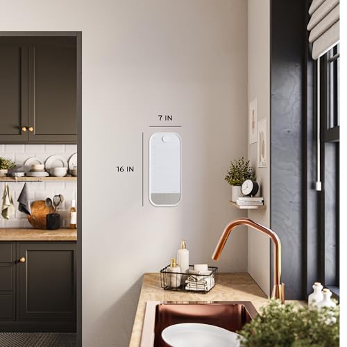 U Brands Modern Bevel Magnetic Dry Erase Calendar White Board with Bulletin Strip, 7" x 16", White Frame, Includes Magnet, Marker - size: 7"W x 16"H, style: Weekly