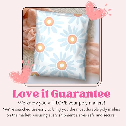 Picksie Mailers- Polymailers 10x13 Cute Boho Poly Bags for Small Business - color: Daisy Dream, size: 10x13