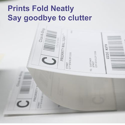 DGBDPACK 4x6 Fanfold Thermal Shipping Labels, 300 Labels Per Stack, Thick Liner & Ultra Strong Adhesive, Works with Zebra Rollo Beeprt Label Printers - size: Fanfold-300*1