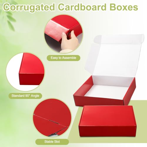 Large Shipping Boxes 20 Pack, 12x9x4 Inch Mailer Boxes, Red - color: Red, size: 12-9-4 Inch