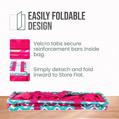 Extra Large Utility Tote Bag - Oversized Collapsible Beach Bag - Chevron Multi - color: Chevron Multi