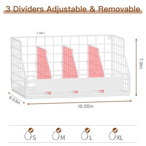Egg Basket, Stackable Wall Mount Egg Holder Countertop with Weekday Labels - color: White, size: 1-Tier（with DIY labels）