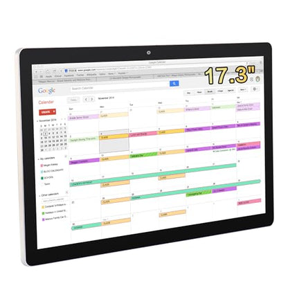 15.6 to 27 inch Touchscreen Digital Calendar & Wall Planners, Smart Whiteboard Calendar for Chore Chart & Work Schedule, Built in Speakers and Camera, Include Wall Mount & Desk Stand (17.3-inch) - size: 17.3-inch