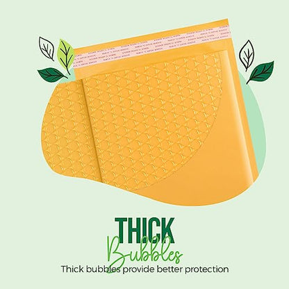Fuxury Kraft Bubble Mailers 8.5x12 Inch 40 Pack Padded Envelopes #2 - color: Yellow, size: 8.5×12" 40PC