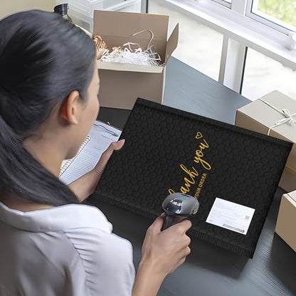 JinRuiKJ Thank You Bubble Mailers 6x10" 25 Pack, Padded Envelopes, Strong Adhesion Padded Mailers, Cushioning Padded Shipping Envelopes for Jewelry, Makeup - Black - color: Black, size: 6x10" 25Pcs