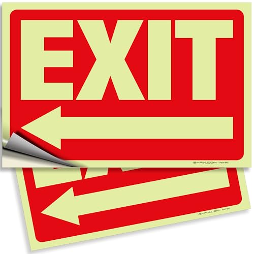 iSYFIX Exit Stickers Signs with Directional Left Arrow, 10x7 Inch, 2 Pack - color: Sticker Left, size: 2 Pk 10x7
