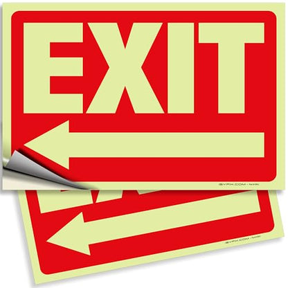 iSYFIX Exit Stickers Signs with Directional Left Arrow, 10x7 Inch, 2 Pack - color: Sticker Left, size: 2 Pk 10x7