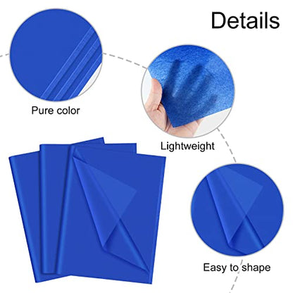 NEBURORA 60 Sheets Blue Tissue Paper Set Gift Wrap Paper(Blue) - color: Blue
