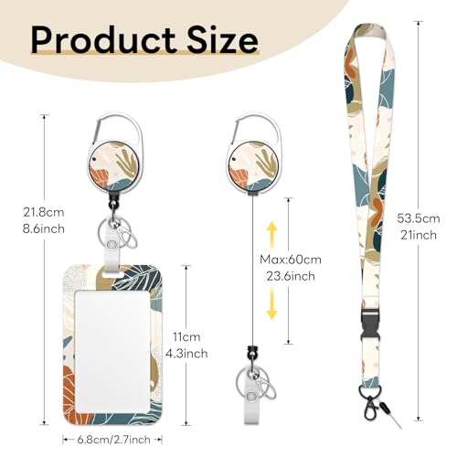 Retractable Badge Holder with Detachable Lanyard, Bohemia - color: Bohemia