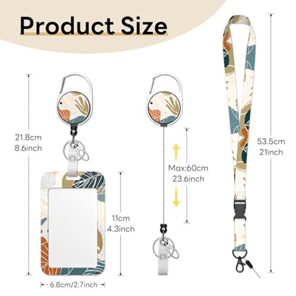 Retractable Badge Holder with Detachable Lanyard, Bohemia - color: Bohemia