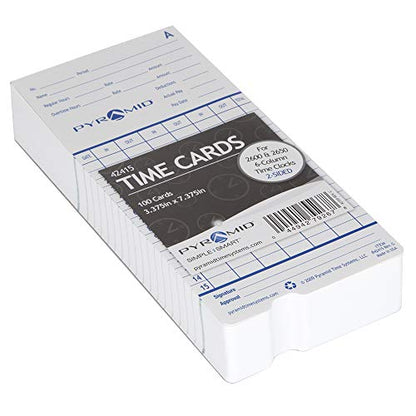 Pyramid Time Systems - Authentic Time Cards (42415) - 100 Cards - size: 100 pk
