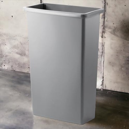 23 Gallon Gray Slim Tall Industrial Plastic Trash Can for Kitchen and Commercial Use - color: Gray, size: 23 Gallon