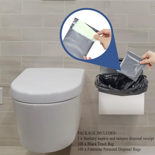 Sanitary Napkin Disposal Receptacle,9.4x7.8x3.5 inches Silver - color: Silver