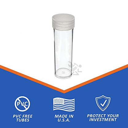 OnFireGuy 10pcs Coin Storage Tubes | Nickel Coin Tubes Round Clear Tubes with Screw-on Lid Made in USA by Edgar Marcus - size: Nickel