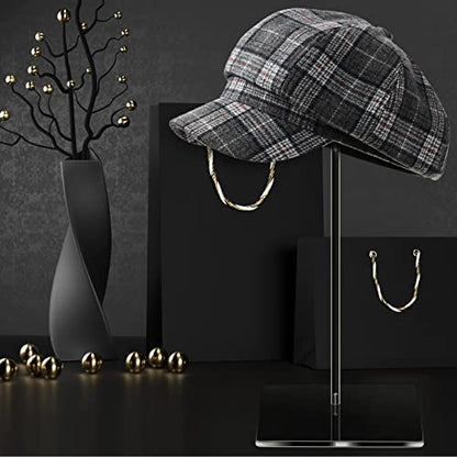 Yookeer 2 Set 16 Inch Clear Acrylic Hat Stands and Wig Display Rack Stands for Multiple Hats Display Tabletop Baseball Caps Watch Tabletop (Square Bottom) - color: 16 Inch in Height, style: Square Bottom