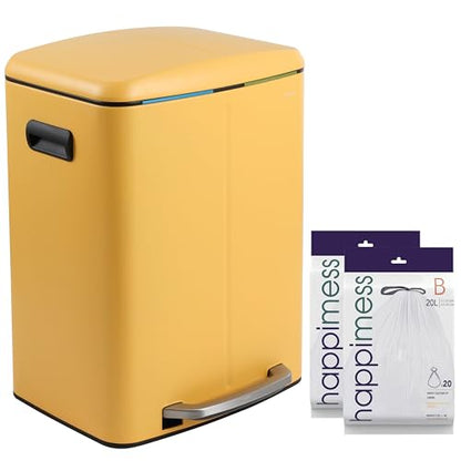 happimess Marco 10.6 Gal Double Bucket Step Trash Can, Daffodil Yellow - color: Daffodil Yellow