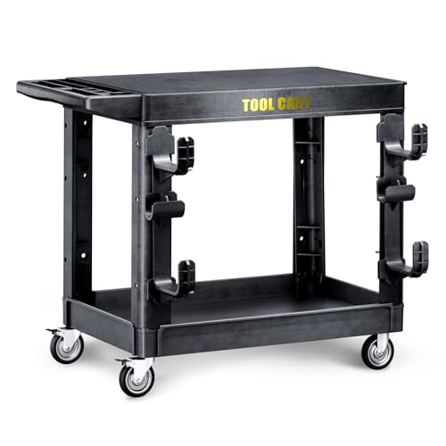 LDHTHOPI Utility Cart, Heavy Duty Flat with Full Swivel Wheels - color: Black