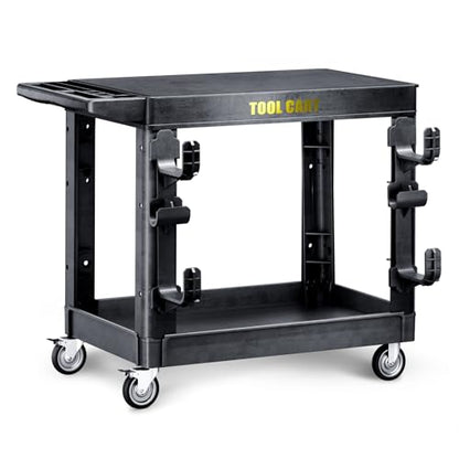 LDHTHOPI Utility Cart, Heavy Duty Flat with Full Swivel Wheels - color: Black