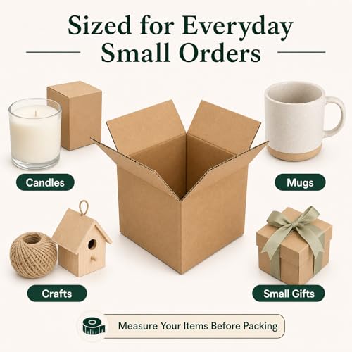 7x7x7 Brown Kraft Shipping Boxes for Small Business, 20 Pack - size: 7x7x7 Inch