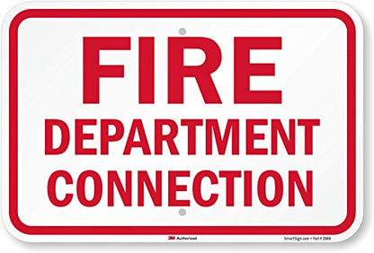 SmartSign "Fire Department Connection" Sign | 12" x 18" 3M Engineer Grade Reflective Aluminum