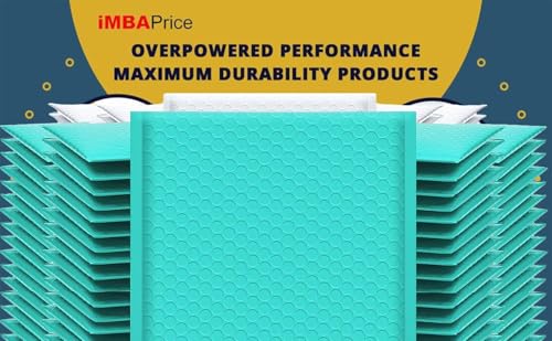 iMBAPrice 500-Pack #000 (4" x 8") Premium Hot Teal Color Self Seal Poly Bubble Mailers Padded Shipping Envelopes (Total 500 Bags) - color: Teal Poly Bubble, size: 4"x8" Poly (500 Envelopes) Value Pack