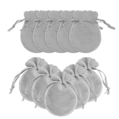 uxcell 20pcs Small Velvet Drawstring Pouches, 3.5"x4.7" Jewelry Bags, Gray - color: Gray, size: 3.5" x 4.7"