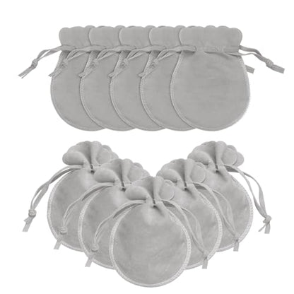 uxcell 20pcs Small Velvet Drawstring Pouches, 3.5"x4.7" Jewelry Bags, Gray - color: Gray, size: 3.5" x 4.7"